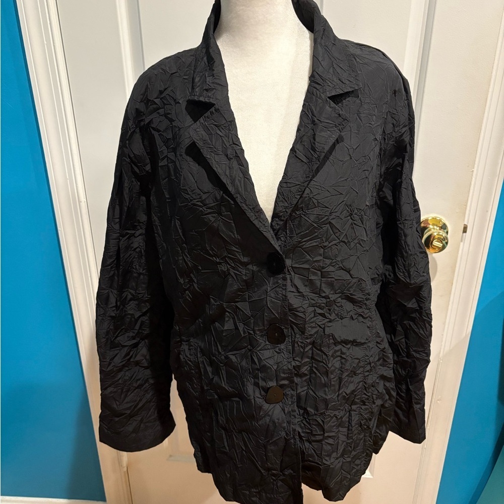 Kozan  lightweight crinkled jacket with pockets black sz L
